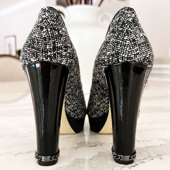 Michael Kors Sabrina Chain Heel Tweed Pumps - Picture 13 of 15